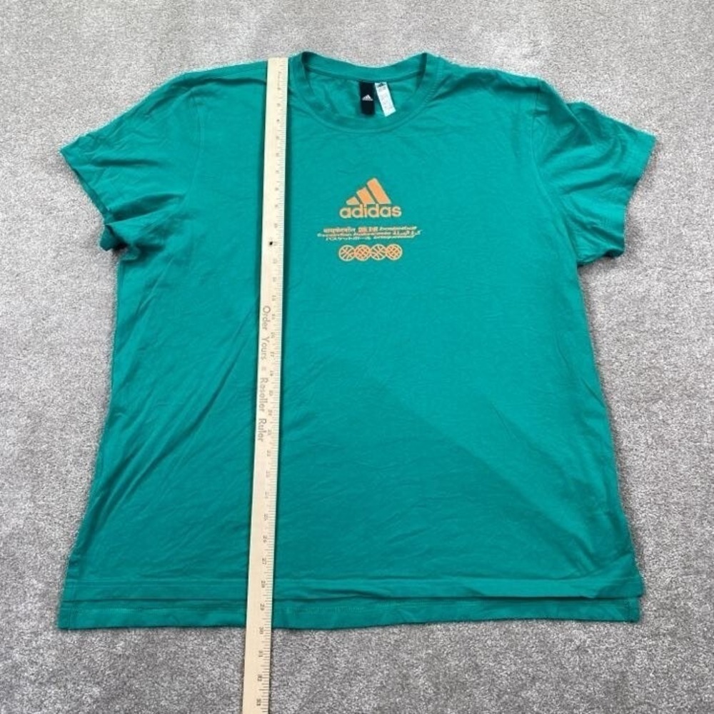 Adidas Men's Sportswear Worldwide Hoops T-Shirt Size 2XL Green Back Graphics - Picture 4 of 9